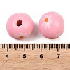Printed Wood European Beads WOOD-G029-07E-3