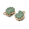 Dyed Synthetic Lava Rock Pendants G-P614-05G-11-2