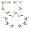 SUNNYCLUE 4Pcs 4 Style Crystal Rhinestone Butterfly Climber Wrap Around Cuff Earrings EJEW-SC0001-27-1