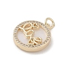 Brass Micro Pave Clear Cubic Zirconia Pendants KK-A207-10A-G-2