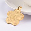 Flower with Word 304 Stainless Steel Pendants STAS-F016-01-2