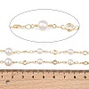 Rack Plating Brass & Round ABS Imitation Pearl & Glass Beaded Link Chains KK-CBA3816-01A-2
