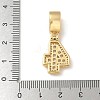 Brass Clear Cubic Zirconia European Dangle Charms LS-KK-R003-01G-04-4