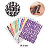 Globleland 14 Sheets 14 Colors Vinyl Waterproof Cute Letter Decorative Sticker Labels DIY-GL0004-61-3