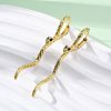 Snake Brass Hoop Earrings EJEW-R025-27G-3