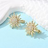 Sun Shape Clear Cubic Zirconia Hoop Earring X-EJEW-C002-10G-RS-2