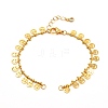 Flat Round with Smiling Face Brass Charm Bracelet Makings AJEW-JB01070-02-1