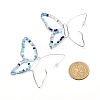 Butterfly Glass Beads Dangle Earrings for Girl Women EJEW-JE04658-01-5