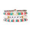 4Pcs 4 Style Polymer Clay Heishi Surfer Stretch Bracelets Set X1-BJEW-TA00261-1