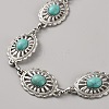 Zinc Alloy with Resin Synthetic Turquoise Oval Link Waist Belly Chains AJEW-WH0063-569P-2
