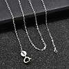 Anti-Tarnish Rhodium Plated 925 Sterling Silver Cable Chain Necklaces NJEW-N0048-46-18-2