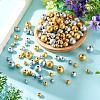 220Pcs Spray Painted Round Natural Schima Wood Beads WOOD-TA0003-03-5