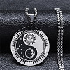 304 Stainless Steel Pendant Necklace with Box Chains NJEW-H015-02P-1