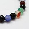 Natural Agate Round Beads Stretch Bracelets BJEW-G550-14-8mm-2