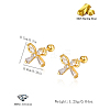 S925 Sterling Silver Clear Cubic Zirconia Butterfly Stud Earrings IY5354-1-4