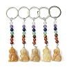 Cat Natural Topaz Jade Keychain KEYC-F040-11G-1