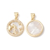 Rack Plating Brass Shell Pendants KK-D087-25G-03-1
