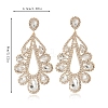 Teardrop Brass with Rhinestone Stud Dangle Earrings FS-WGBB975-03-2