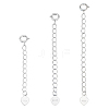 3Pcs 3 Styles Sterling Silver Curb Chain Extender FIND-ME0002-35-1