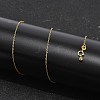 925 Sterling Silver Cable Chain Adjustable Slider Necklaces for Women NJEW-U030-01G-01-2