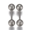 Tarnish Resistant 304 Stainless Steel Ball Stud Earrings EJEW-H113-01P-B-1