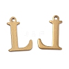 304 Stainless Steel Alphabet Charms STAS-H122-L-AB-1