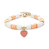 Heart Charm Bracelet BJEW-JB07655-04-1