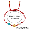 Religion Dyed Synthetic Turquoise Cross and Imitation Pearl Braided Bead Bracelets KV1006-4