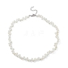 Glass Teardrop Beaded Necklaces NJEW-JN04273-01-1