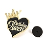 Birthday Queen with Crown & Heart Enamel Pins JEWB-B042-01A-3