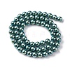 UV Plating Pearlized Glass Pearl Beads Strands GLAA-F128-01A-T24-4