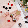 12Pcs 6 Styles Playing Card Sign Enamel Pin JEWB-FH0002-59-3