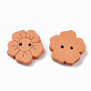 2-Hole Spray Painted Wooden Buttons X-BUTT-T007-011-2