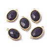 Golden Tone Brass Synthetic Blue Goldstone Links connectors LS-G-F339-A10-1