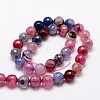 Dyed Natural Agate Faceted Round Beads Strands X-G-E320E-8mm-02-2