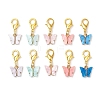 10Pcs 5 Colors Alloy Acrylic Butterfly Pendant Decorations HJEW-JM02874-2