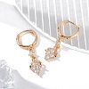 Brass Micro Pave Clear Cubic Zirconia Leverback Earrings EJEW-K300-14G-1