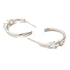 Platinum Brass Ring Stud Earrings EJEW-L270-10P-02-2