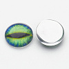 Half Round/Dome Dragon Eye Printed Glass Cabochons LS-GGLA-A002-12mm-AB09-2