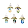 Handmade Millefiori Glass Pendants PALLOY-JF04573-02-1