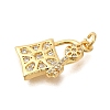 Rack Plating Brass Micro Pave Cubic Zirconia Pendants ZIRC-F142-12D-G-2