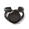 304 Stainless Steel Cuff Ring Components STAS-P454-01C-B-2