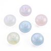 Rainbow Iridescent Plating Acrylic Beads OACR-N010-051-2