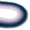 Kissitty 7 Strands 7 Colors Baking Painted Pearlized Glass Pearl Round Bead Strands HY-KS0001-01-15