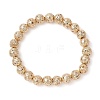 Electroplated Natural Lava Rock Round Beads Stretch Bracelets for Women Men BJEW-JB11982-01-2