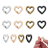 12Pcs 4 Colors Alloy Spring Gate Rings FIND-NB0006-20C-1