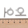 Rack Plating Brass Micro Pave Clear Cubic Zirconia Toggle Clasps KK-M272-11P-3
