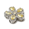 Brass Pave Cubic Zirconia 5-Petal Flower Multi-Strand Links KK-I276-30P-3