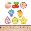 Opaque Resin Imitation Fruit Button Cabochons RE-CBA0A66-01-3