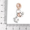 Brass Pendants with Cubic Zirconia European Beads LS-KK-Q015-01F-2